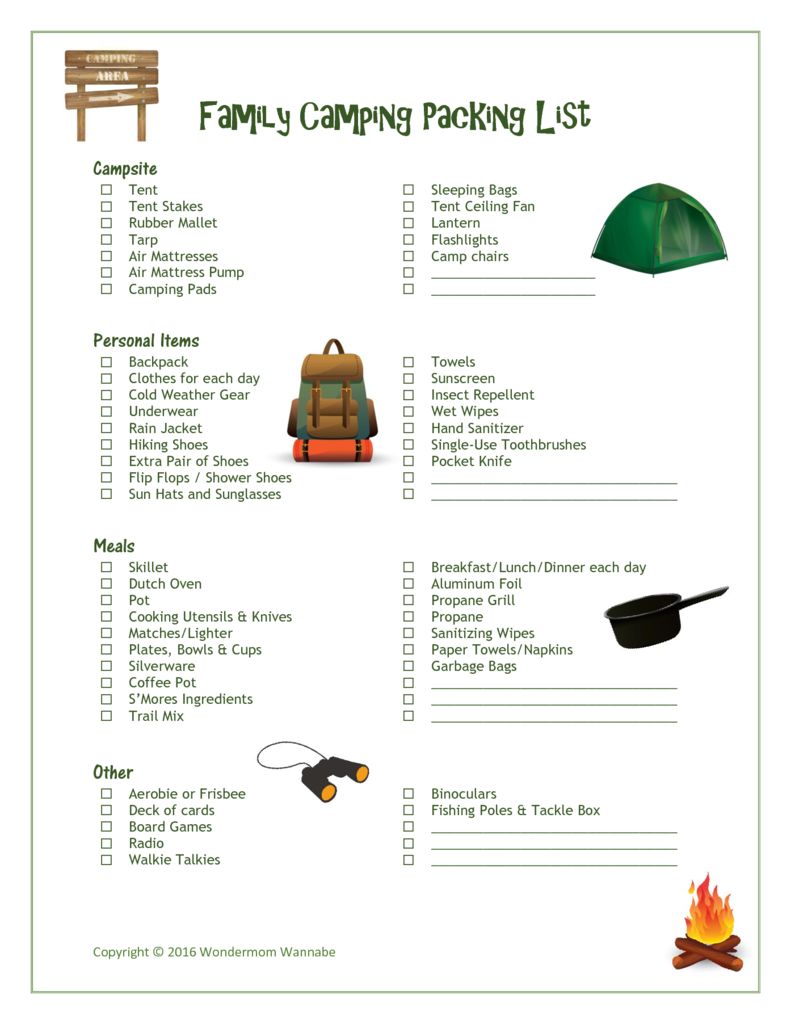 family-camping-packing-list